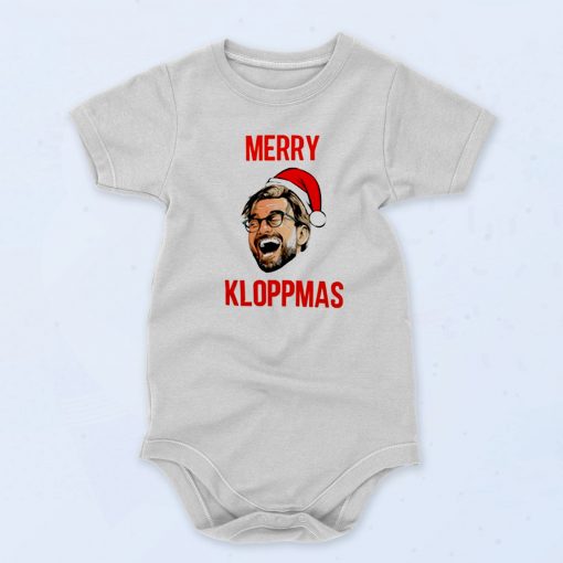 Merry Kloppmas With Santa Hat Baby Onesie