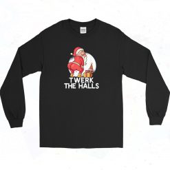 TWERK THE HALLS Santa Vintage 90s Long Sleeve Style