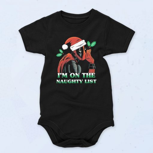 The Naughty List Deadpool Funny Graphic Baby Onesie