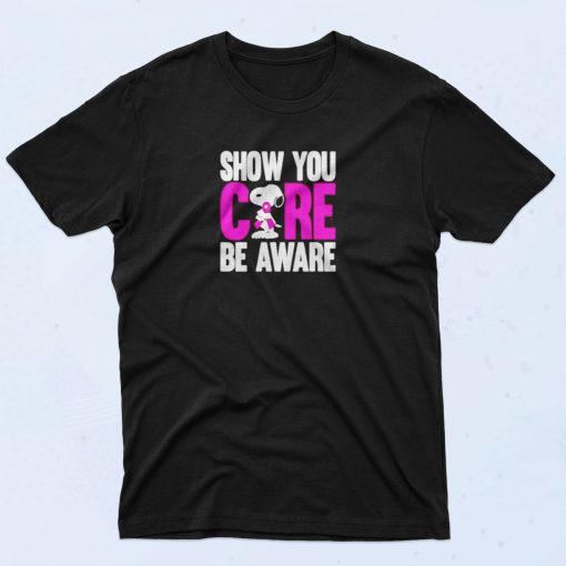 Breast Cancer Awareness Show You Care Be Aware Snoopy 90s T Shirt Idea