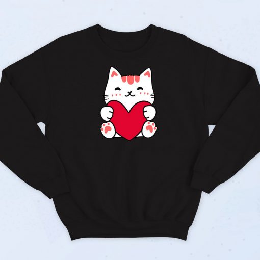 Cat Heart Valentine's Day Sweatshirt