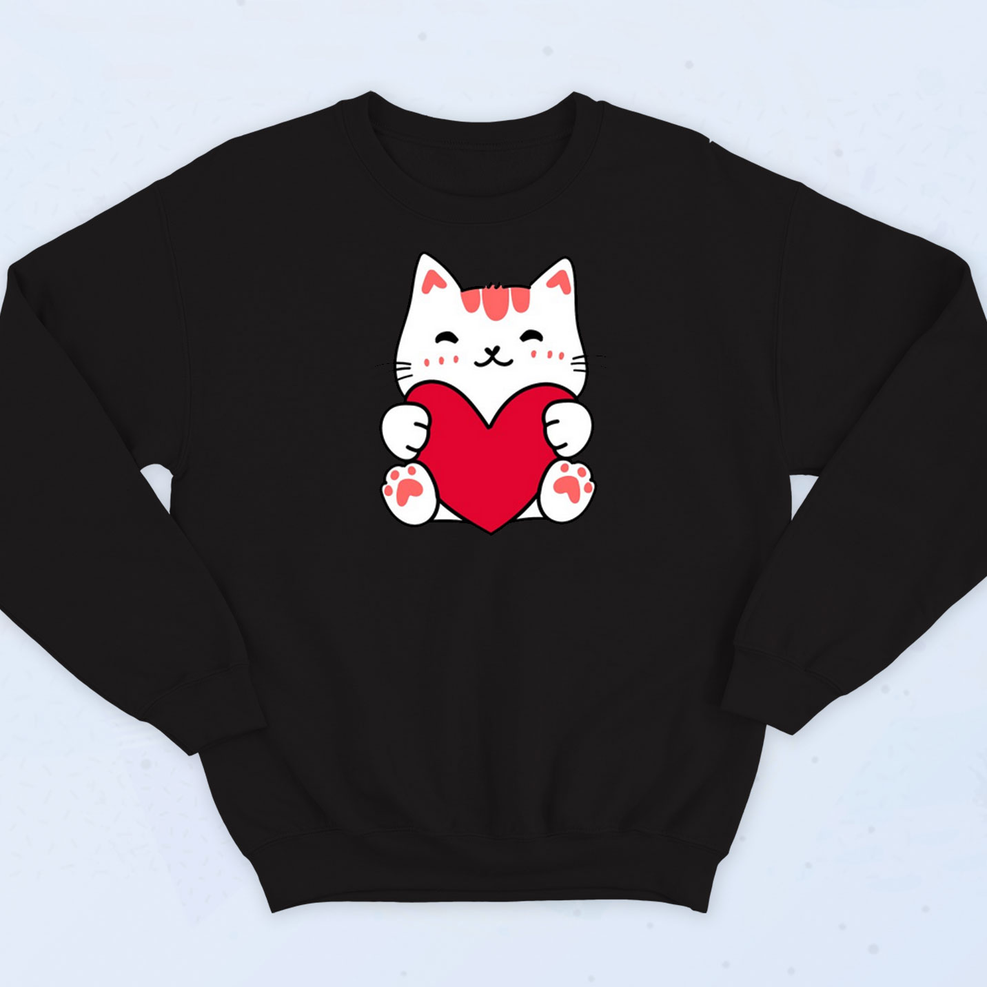 Cat Heart Valentine's Day Sweatshirt On Sale - 90sclothes.com