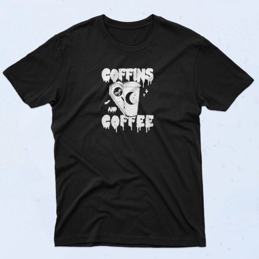 Coffins And Coffee Gothic 90s T Shirt Idea