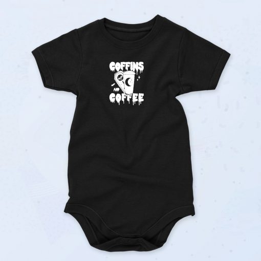 Coffins And Coffee Gothic Funny Baby Onesie