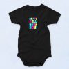 Colorful Futuristic Happy New Year Funny Baby Onesie