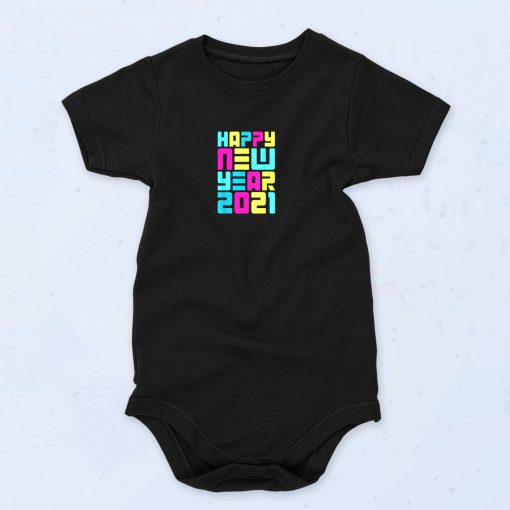 Colorful Futuristic Happy New Year Funny Baby Onesie