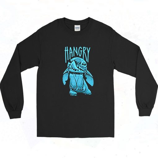 Disney Stitch Hangry Graphic Adult Long Sleeve Shirt