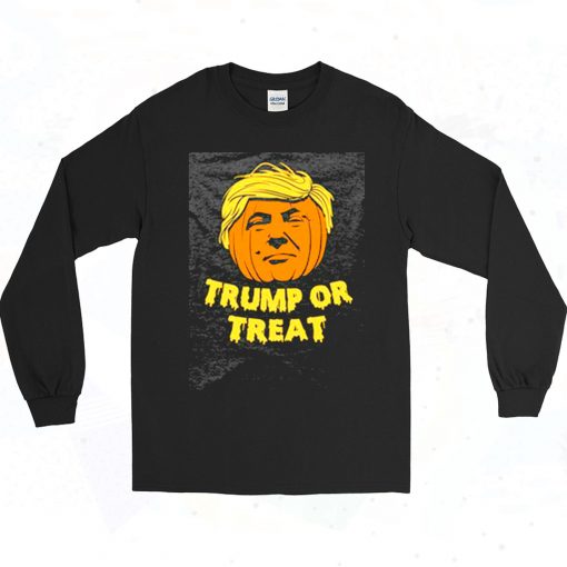 Donald Trump Or Treat Halloween Long Sleeve Shirt