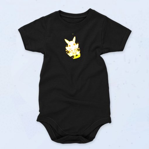 Funny Pokemon Pikachu Skeleton Funny Baby Onesie