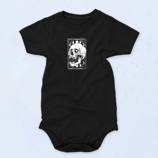 Gothic Skull Moon Phases Funny Baby Onesie