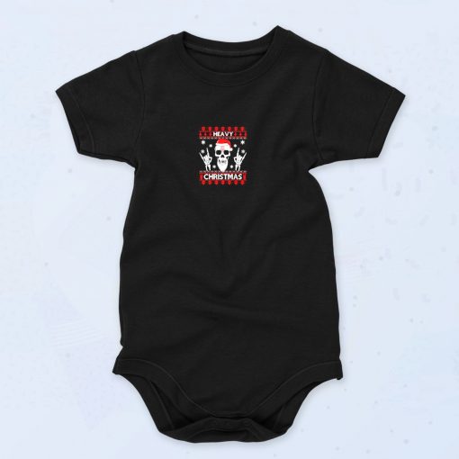 Heavy Metal Christmas Skull Santa Funny Baby Onesie