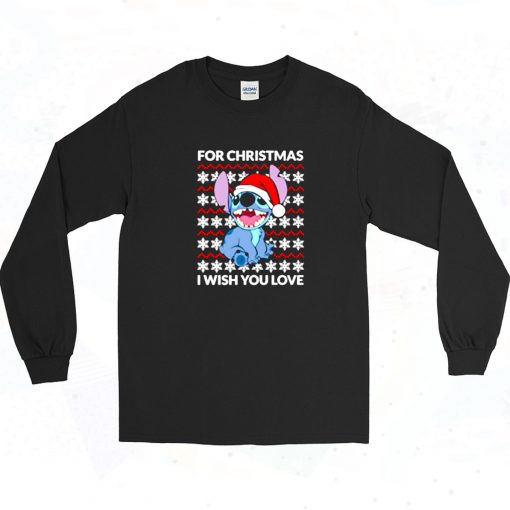 I Wish You Love Lilo And Stitch Christmas Long Sleeve Shirt