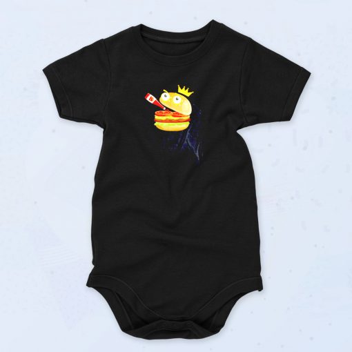 King Hamburger Drinking Tomato Sauce Funny Baby Onesie