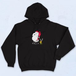 Peanuts Snoopy Woodstock Antlers Santa Aesthetic Hoodie