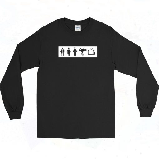 Person Woman Man Camera Tv Cognitive Test Long Sleeve Shirt