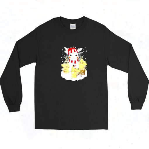 Pikachu Snowman Christmas Holiday Long Sleeve Shirt