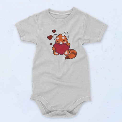 Red Panda Valentine's Day Fashionable Baby Onesie