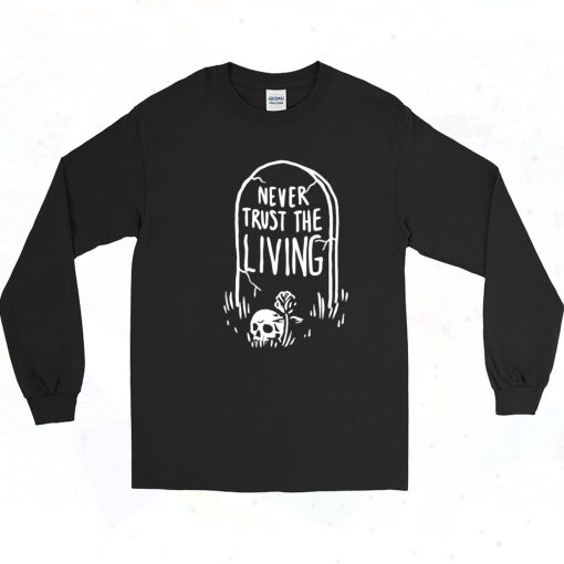 Tombstone Skull Graphic Long Sleeve Shirt