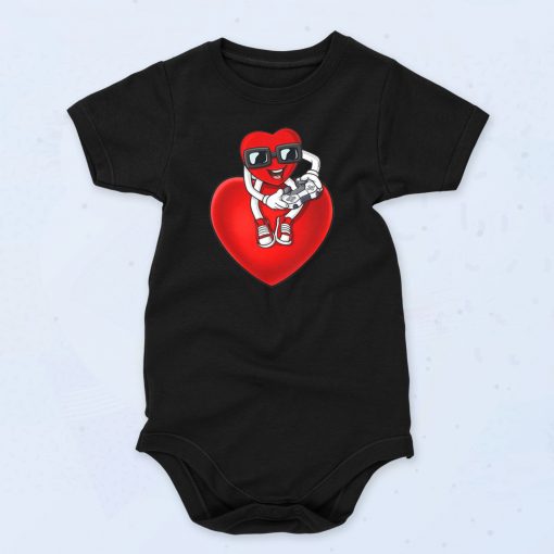 Video Gamer Valentine's Day Fashionable Baby Onesie