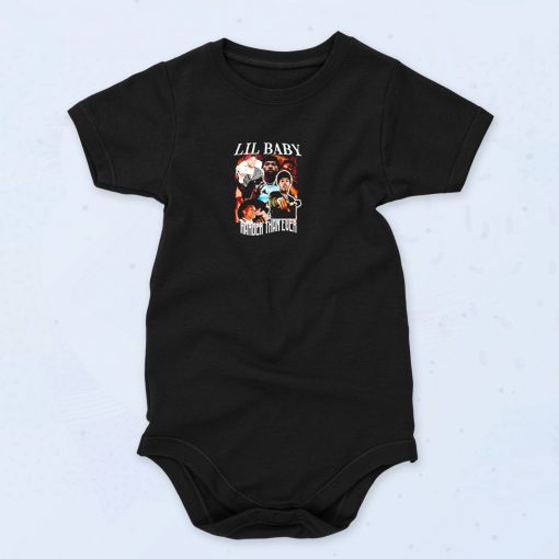 Vintage Lil Baby Hip Hop Harder Than Ever Funny Baby Onesie