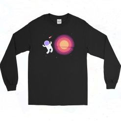 Astronaut Space Animation Vintage 90s Long Sleeve Shirt