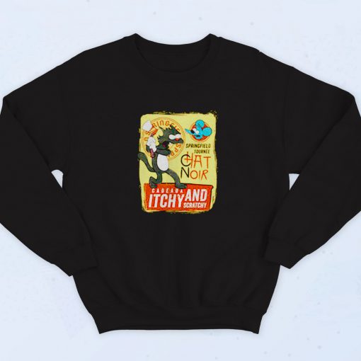 Le Chat Noir Cat Itchy And Scratchy Show Vintage Sweatshirt