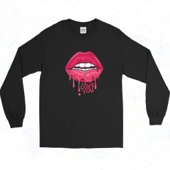 Lips Valentine's Day Vintage 90s Long Sleeve Shirt