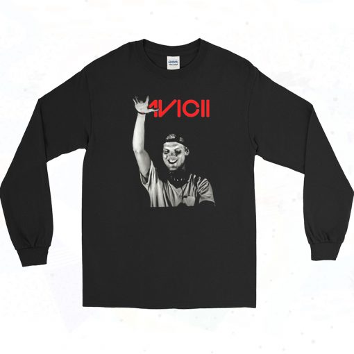 Noir Avicii On The Scene Vintage 90s Long Sleeve Shirt