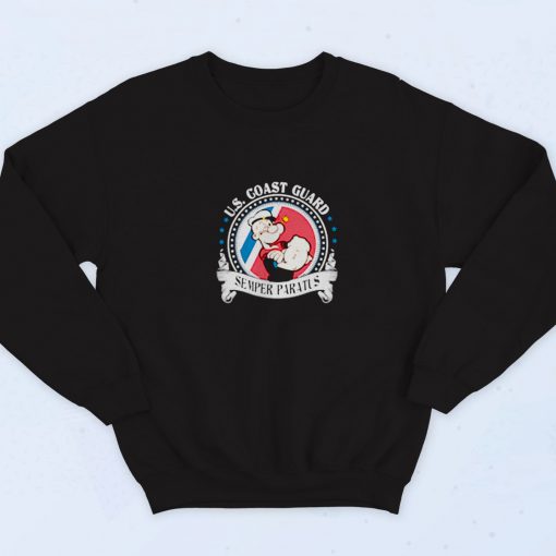 Popeye Us Coast Guard Semper Paratu Vintage Sweatshirt