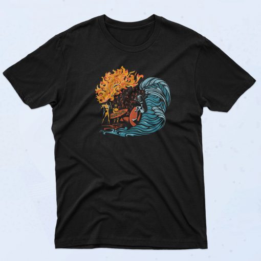 Surfing Fire Aesthetics Fashion T Shirt