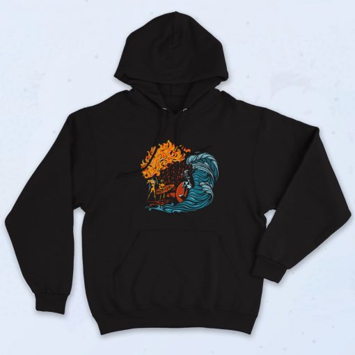 Surfing Fire Graphic Hoodie