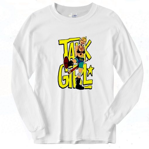 Tank Girl Baseball Funny Kick Vintage 90s Long Sleeve Shirt