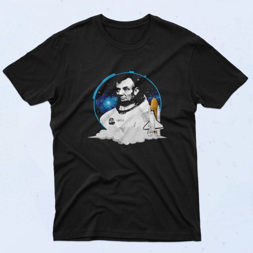 Abraham Lincoln Astronout Parody Cool 90s Rapper T shirt