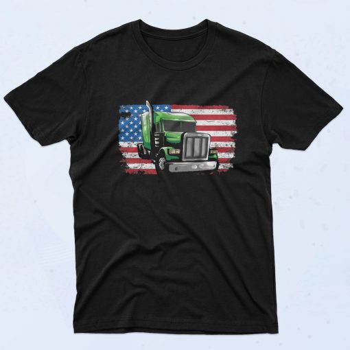 American Flag Patriotic Trucker Fashionable T Shirt