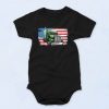 American Flag Patriotic Trucker Unisex Baby Onesie