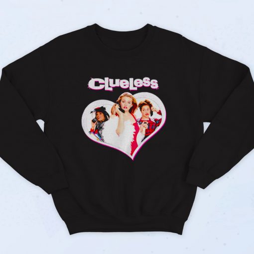 Clueless Chers Trio Sparkle Heart 90s Hip Hop Sweatshirt