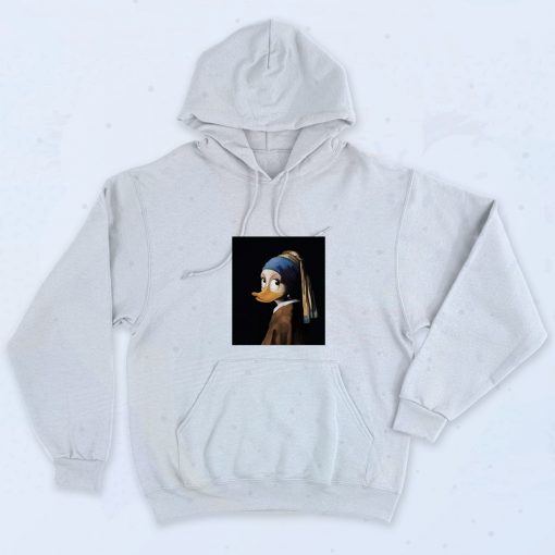 Funny Duck Pearl Earring Hoodie