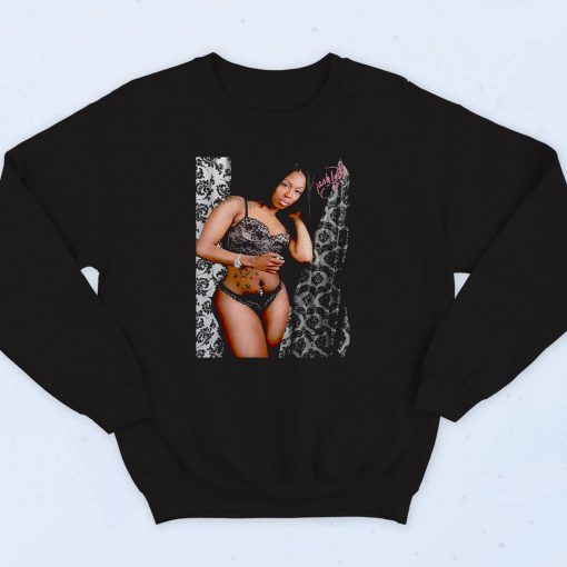 Kash Doll Photoshoot 90s Sweatshirt Style