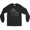 Nail Polish Middle Finger 90s Style Long Sleeve Shirt