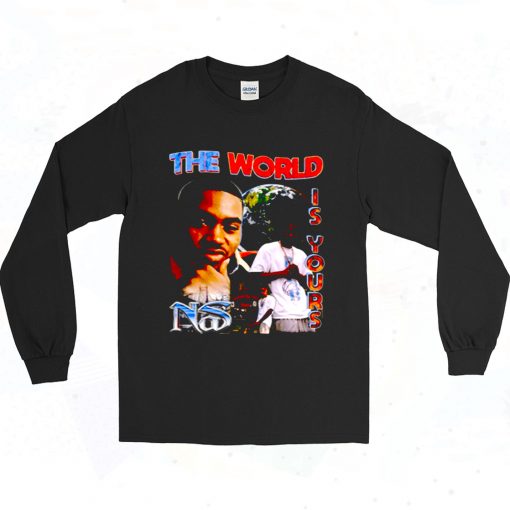 Nas Is Yours Homage Retro Long Sleeve T Shirt