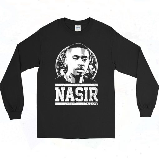 Nas Nasir Bin Olu Dara Jones 90s Style Long Sleeve Shirt