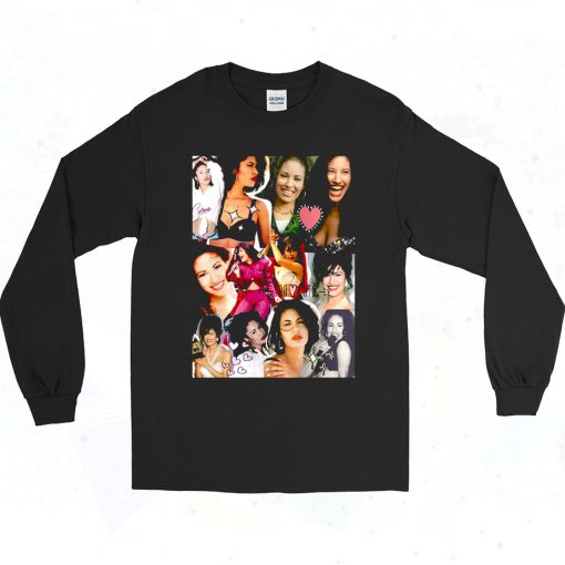 Selena Quintanilla Collage 90s Style Long Sleeve Shirt