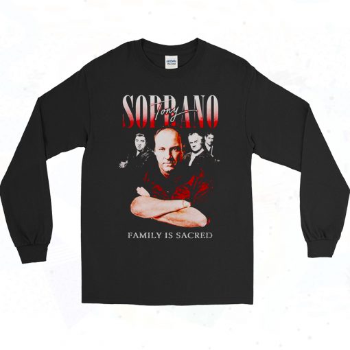 Tony Soprano Family Is Sacred 90s Style Long Sleeve Shirt