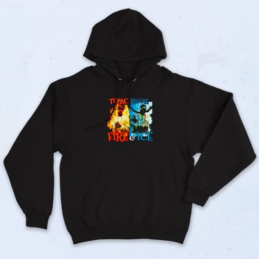 Tupac Shakur Biggie Smalls Fire And Ice Black Rapper Hoodie