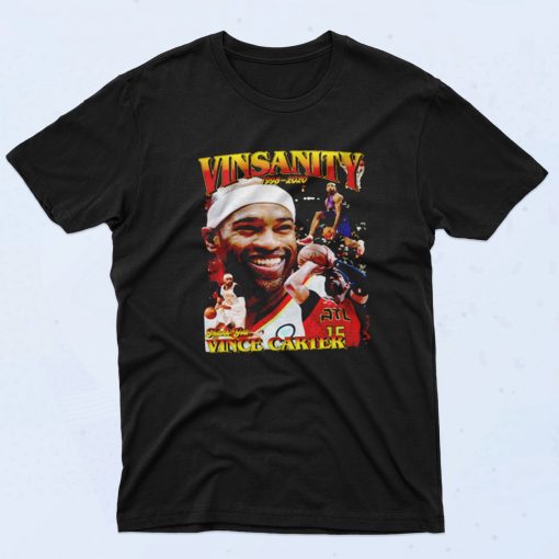 Vince Carter Vinsanity Legend Cool 90s Rapper T shirt