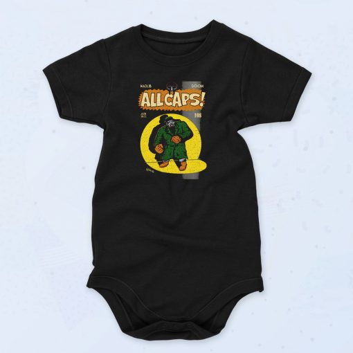 All Caps Mf Doom Vintage Style Baby Onesie