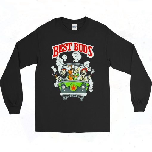 Best Buds Cheech And Chong Scooby Doo Authentic Longe Sleeve Shirt