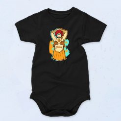 Jinkies And Scooby Doo Velma Tatoo Vintage Style Baby Onesie