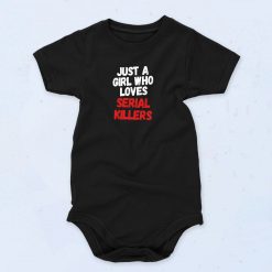 Just A Girl Who Loves Serial Killers Horror Movie Vintage Style Baby Onesie