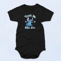 Lilo Stitch Touch Me And I Will Bite You Vintage Style Baby Onesie